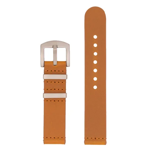 Schipper Ljusbrunt Läder Klockband | 18mm | Silverfärgat Spänne | Fjäderstift