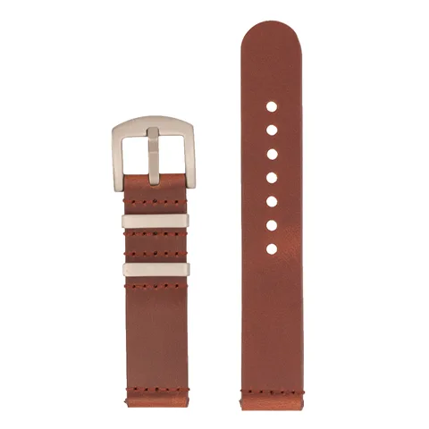 Schipper Rödbrunt Läder Klockband | 18mm | Silverfärgat Spänne | Fjäderstift