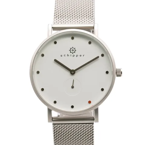 Schipper Silver Line Vänern 36 | Vit | Mesh klockarmband